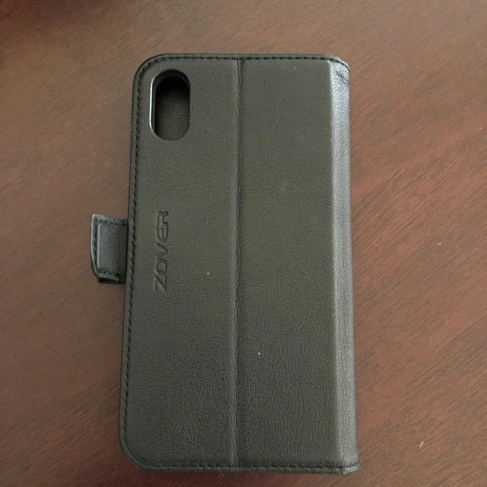 Black IPhone X leather‎ case